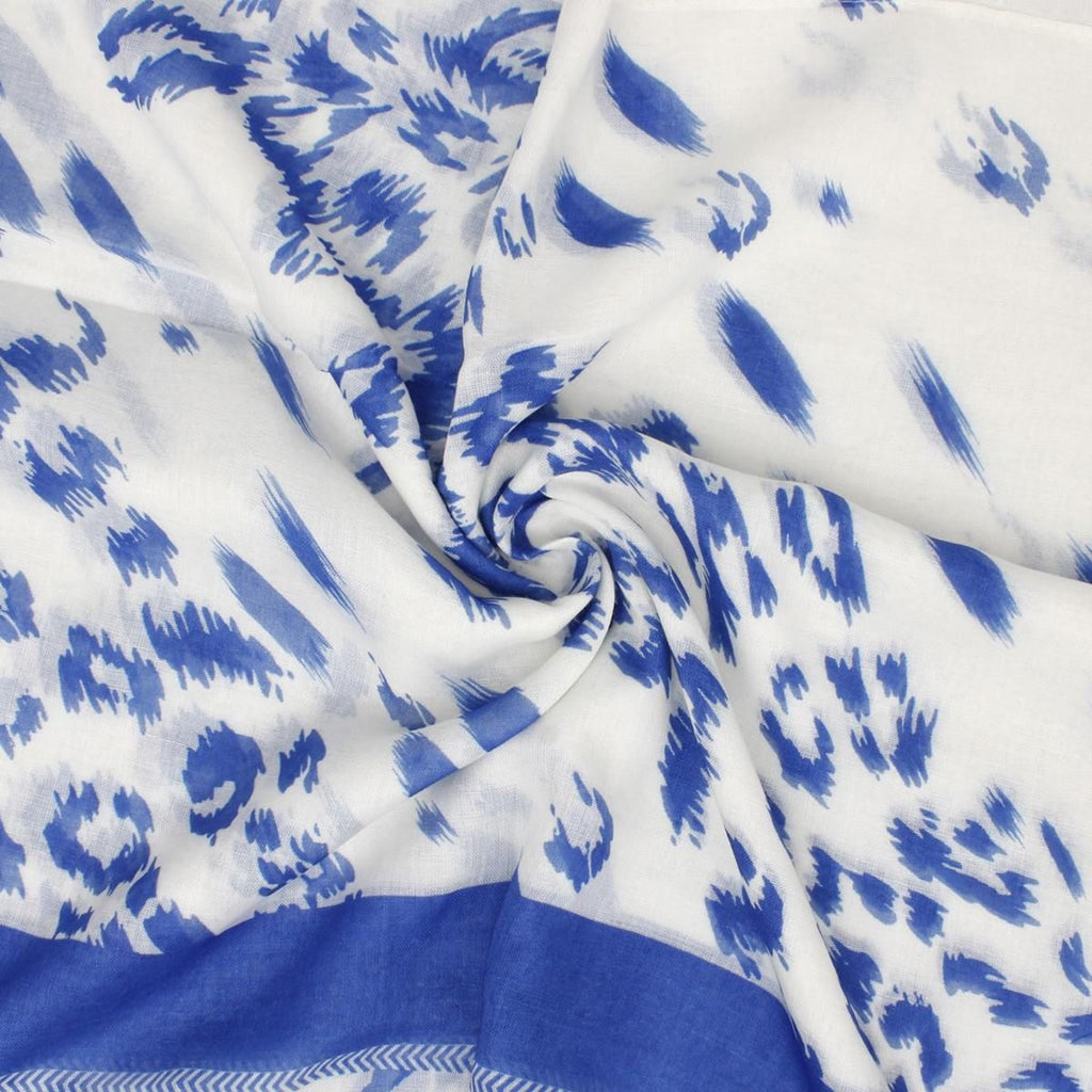 Zeta Phi Beta Sorority Blue White Leopard Structured Kimono