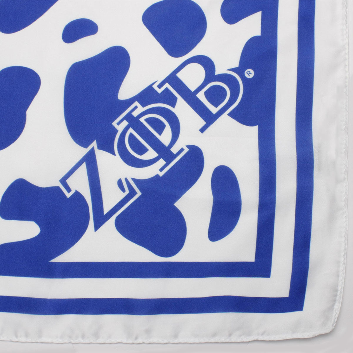 ZPB Blue and White Leopard Square Sorority Scarf