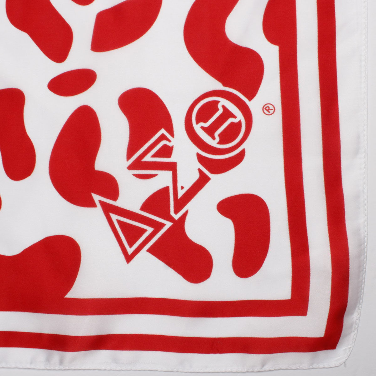 DST Red and White Leopard Square Sorority Scarf