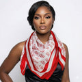 DST Red and White Greek Square Sorority Scarf