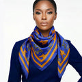 SGRHO Dark Blue and Yellow Poodle Square Scarf