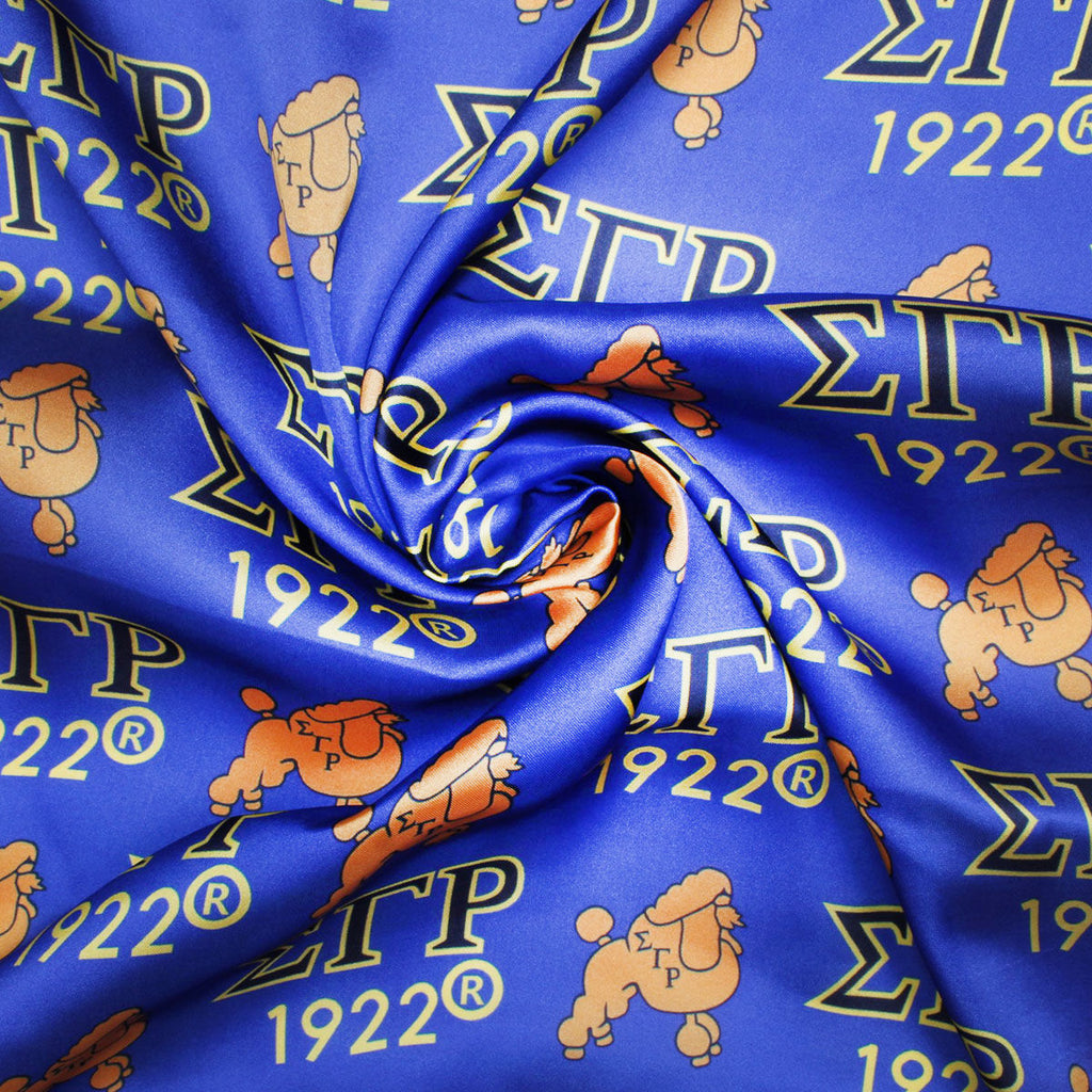 SGRHO Dark Blue and Yellow Poodle Square Scarf