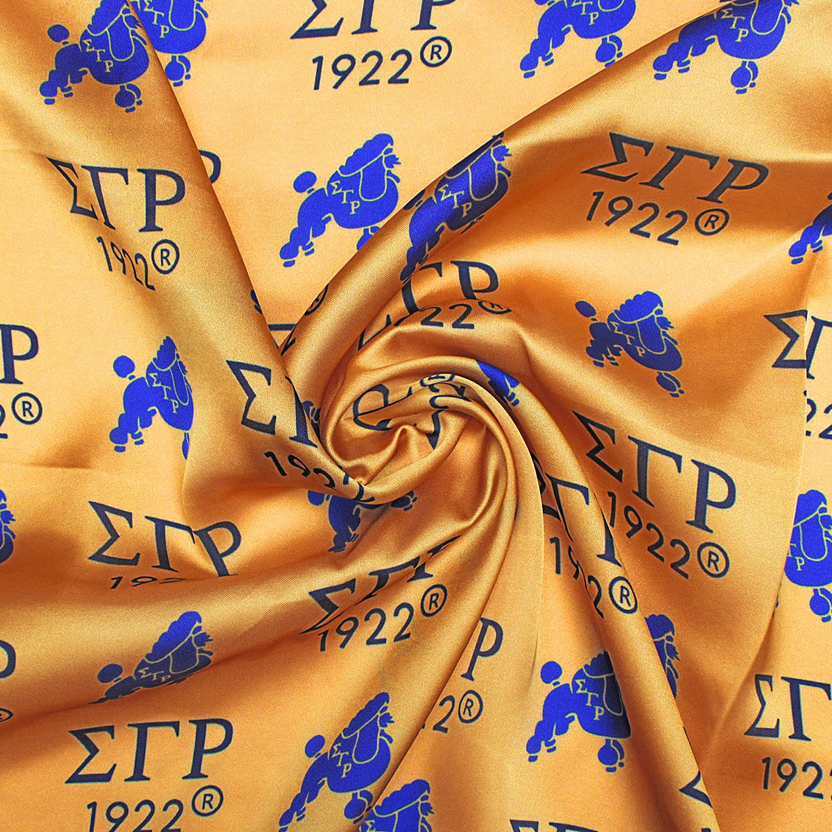 SGRHO Mustard Yellow and Blue Poodle Square Scarf