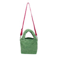 AKA Inspired Crossbody Bag Green Corduroy Small Tote Pink Strap Handbag