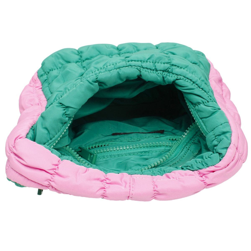 AKA Sorority Mini Quilted Puffer Pink Green Bag