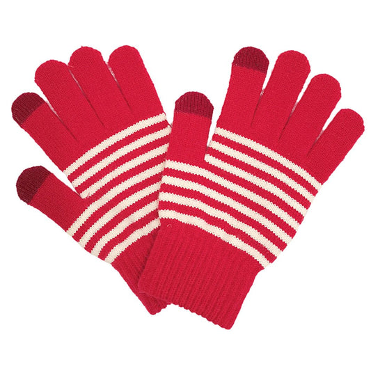 Delta Sigma Theta / DST Gloves Red White Stripe Winter Gloves for Women|One Size