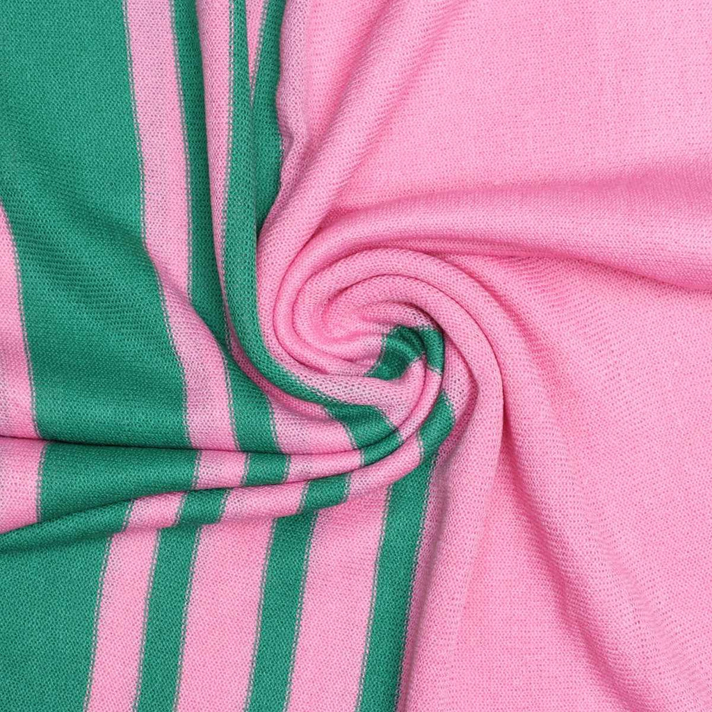 Ruana Pink and Green Stripe for Women