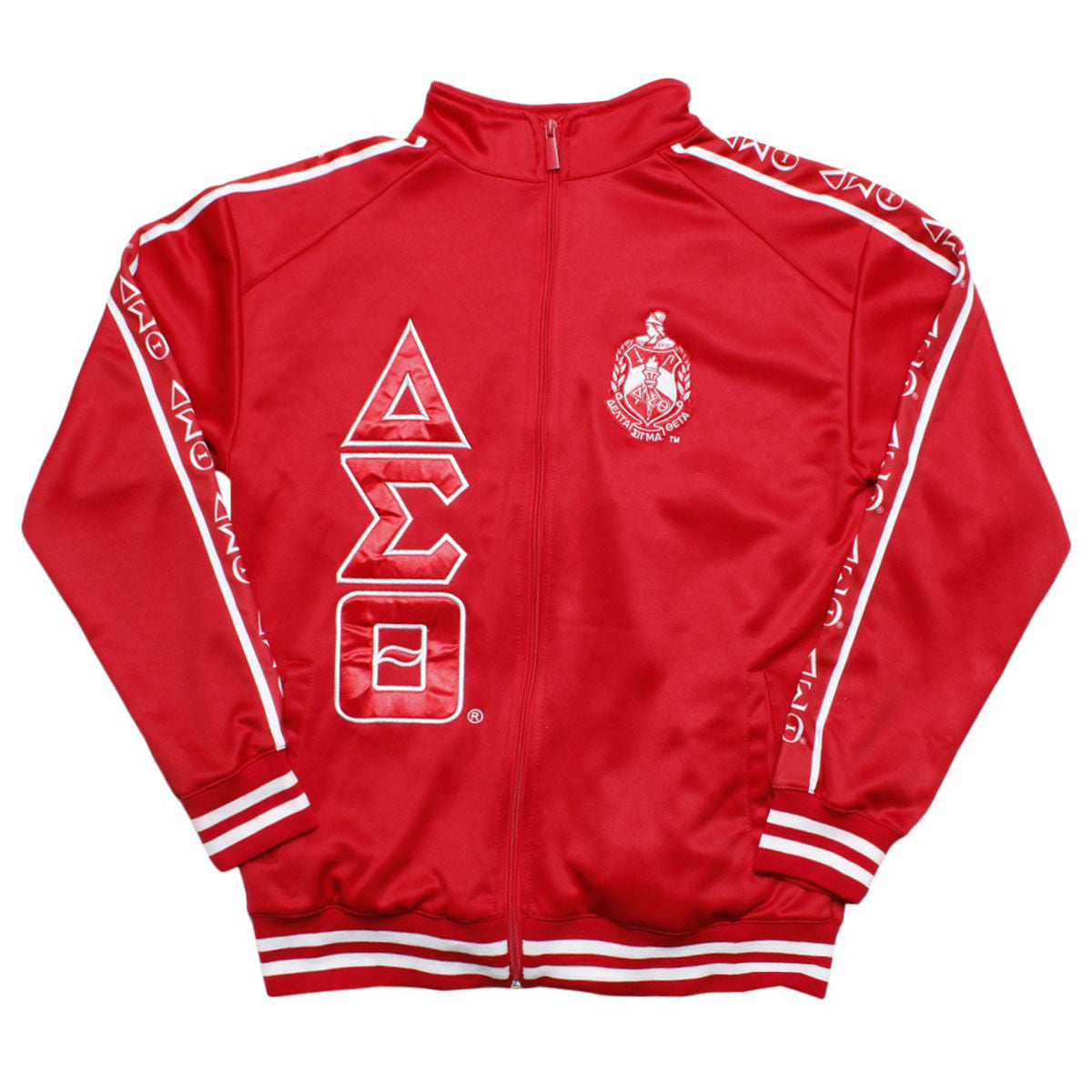 DST Greek Apparel M Red Zip Up Track Jacket