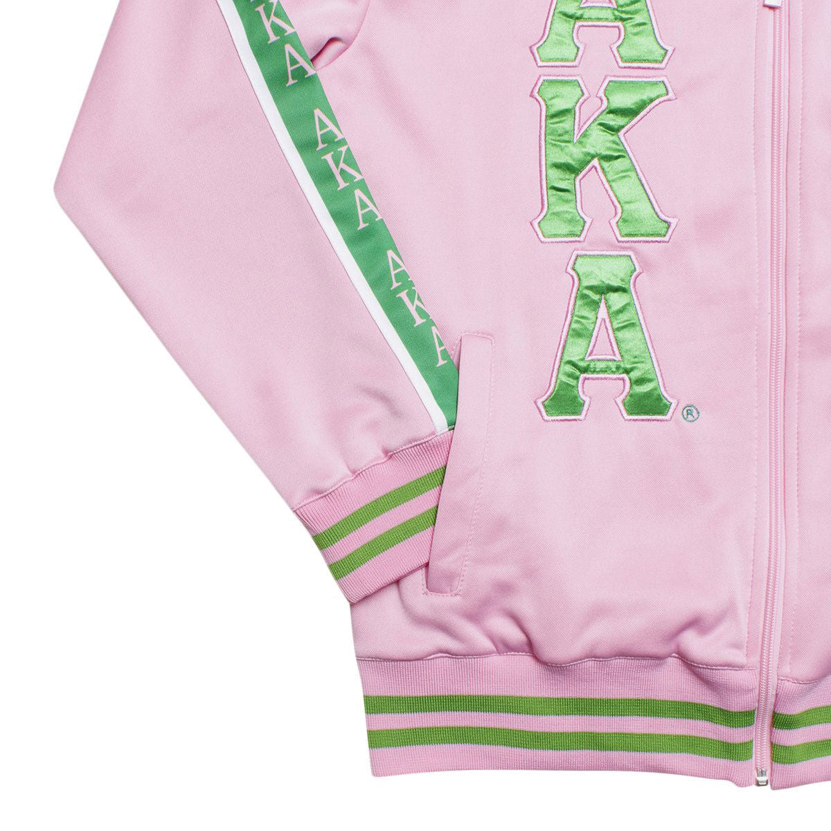 AKA Greek Apparel XL Pink Zip Up Track Jacket
