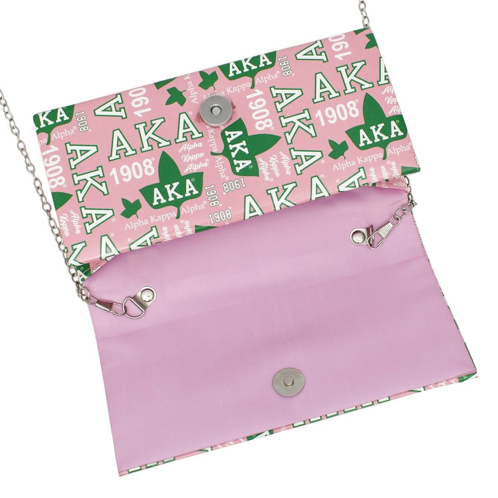AKA Sorority Pride Graphic Print Fold Over Clutch