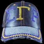 SGRHO Inspired Hat - Denim Rhinestone Cap Sigma Gamma Rho