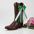 AKA Boots on the Ground Green White Boot Bow