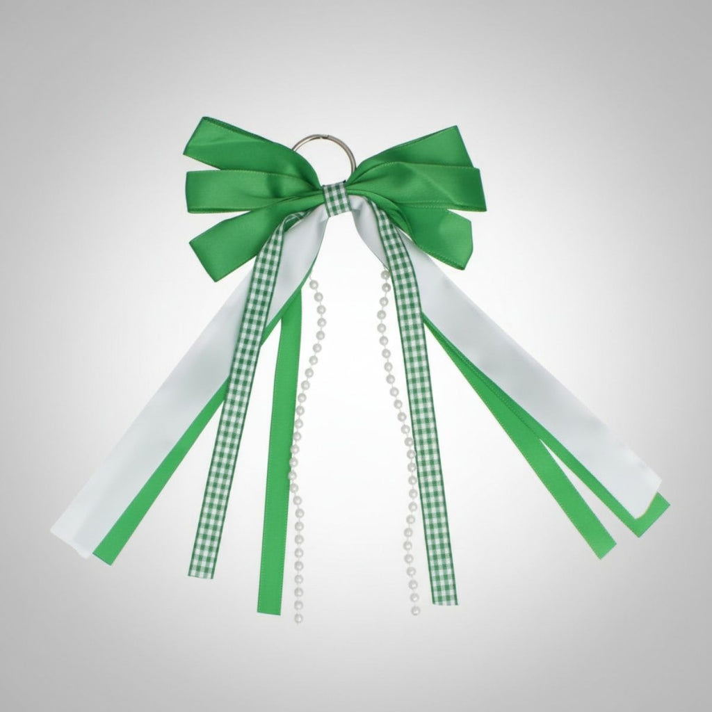 AKA Boots on the Ground Green White Boot Bow