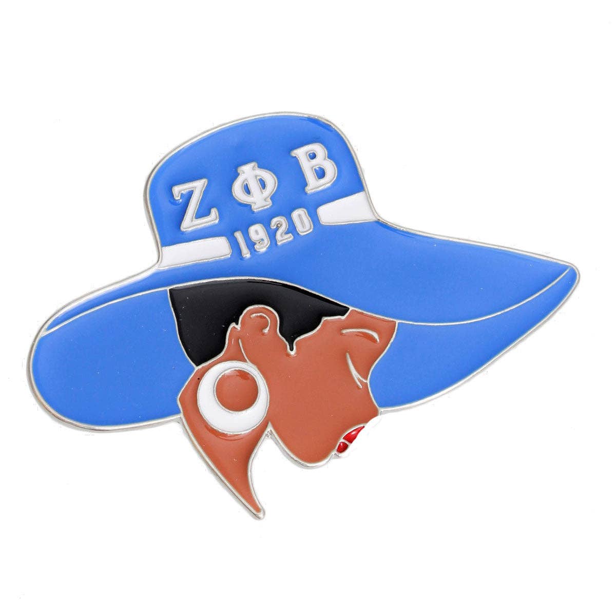 Zeta Phi Beta Blue White Greek Letter Hat Pin. ZPB pin brooch